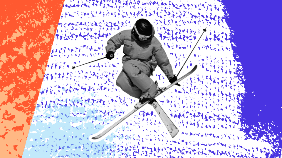 Young athlete skiing