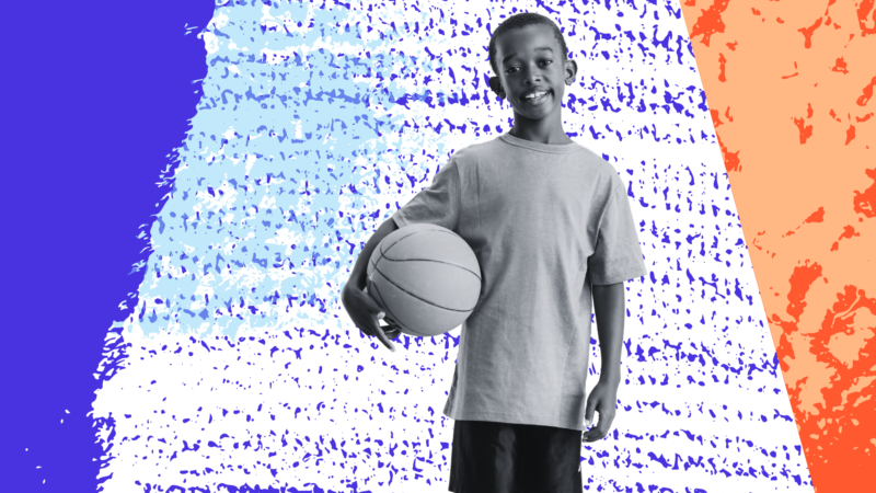 Child holding a basketball