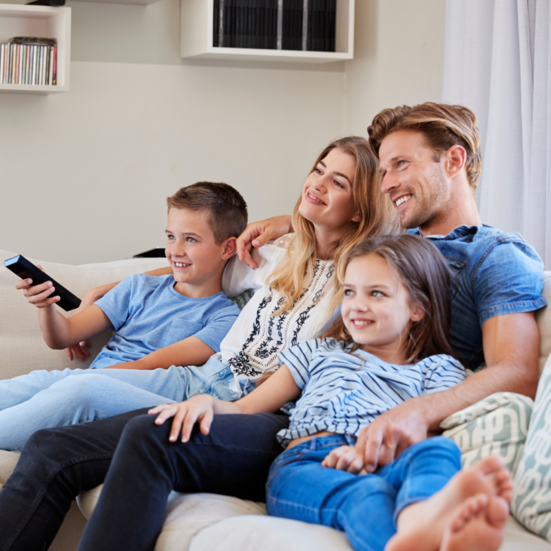 Family Watching Television