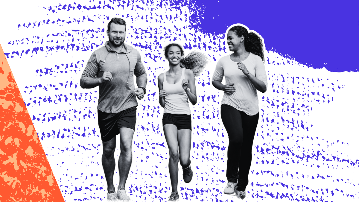 Family running together