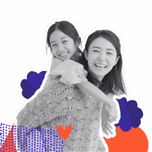 mother and daughter smiling