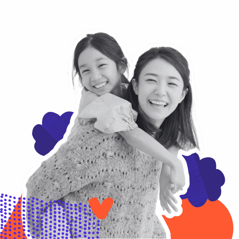 mother and daughter smiling