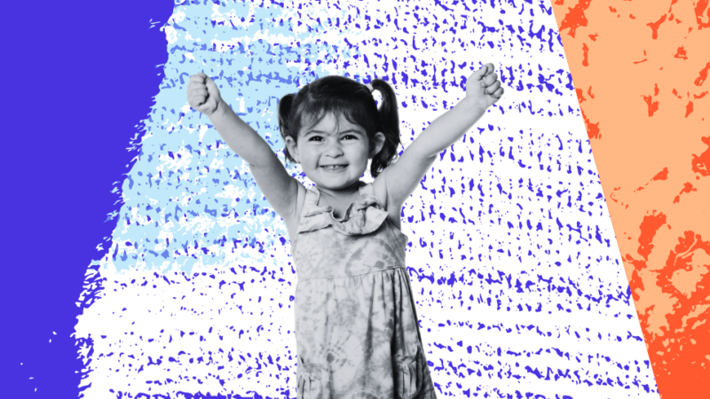 Happy girl with positive body image